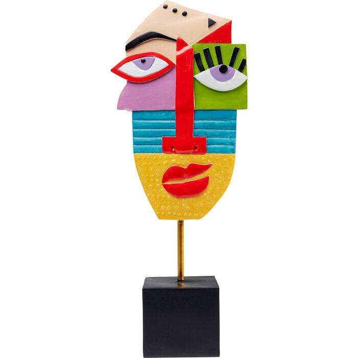 Decorative object Abstract Face Multicolour 52cm